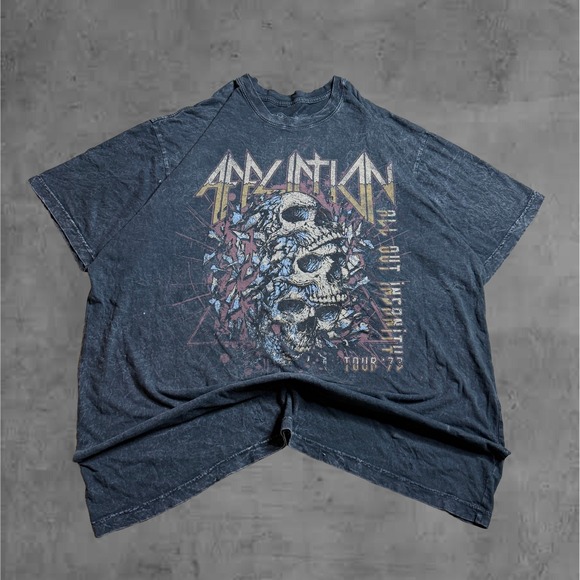 Affliction Other - Affliction Men's 3XL Black Wash Skull Graphic Tour T Shirt All Out Insanity